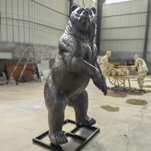 Grande Scultura in Bronzo a Grandezza Naturale di Orso <span class=keywords><strong>Grizzly</strong></span> per Esterni, Ornamento Decorativo da Giardino e Prato in Vendita - Product Image 2