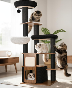 63" Heavy Duty <b>Cat</b> <b>Tree</b> for Indoor <b>Cats</b>, Sturdy <b>Cat</b> Tower for <b>Large</b> <b>Cats</b> with Scratching Post, Plush Top Perch, <b>Cat</b> Condo - Product Image 1