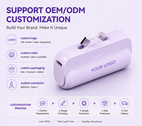 Batterie externe ultra-fine de 5000 mAh, chargeur rapide PD Type C 22,5 W, chargeur portable compact, OEM ODM, logo personnalisé, vente en gros
