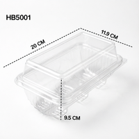 Boîtes alimentaires jetables en plastique PET transparent et recyclable pour gâteaux, collations et cadeaux