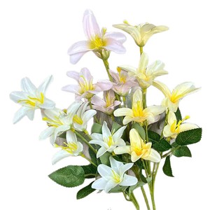 Mini fleurs artificielles de lys en soie, décorations de mariage, accessoires de photographie en extérieur faits à la main, décoration intérieure, 6 têtes - Product Image 5