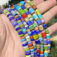 Grosir 5-8mm manik-manik kaca warna-warni ribu labu bunga Abacus manik-manik longgar nasi untuk membuat perhiasan DIY gelang kalung