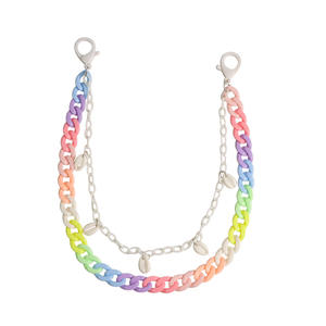 Cross Double Layer Pants Chain <b>Plastic</b> Color <b>Block</b> Party Waist Chain Punk Style - Product Image 5