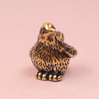 Statuette d'oiseau en laiton rétro, tête de charnière décorative, figurine d'oiseau vintage en laiton