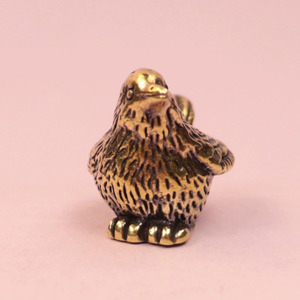 Statuette d'oiseau en laiton rétro, tête de charnière décorative, figurine d'oiseau vintage en laiton - Product Image 5