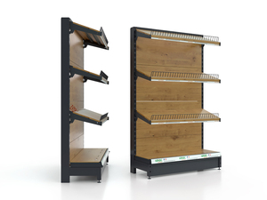 Estanterías de Góndola Resistentes de Diseño en Madera y Hierro Highbright para Librerías y Papelerías - Product Image 6