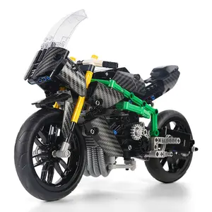 Venta al por mayor lego juguete de la motocicleta-Mould king-23002 Super Motorcycle Racing, modelo H2R, MOC, juguete de montaje, Lego, bloques de construcción, Motor