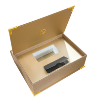 Boîte cadeau magnétique personnalisée de style livre avec insert, dorée à chaud, emballage de luxe pour vin et cosmétiques