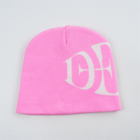 Bonnet d'hiver personnalisé avec logo pour hommes et femmes, bonnet de ski doux avec revers, épaisseur 3D, personnage brodé et motif à carreaux