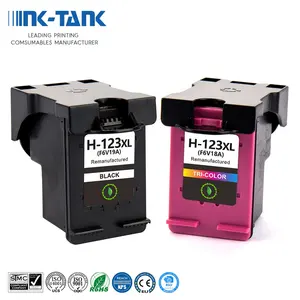 INK-TANK 123 XL 123XL Premium IJ Tinta Warna Hitam Premium untuk HP123XL untuk HP123 untuk Pencetak HP Deskjet 2130 2131