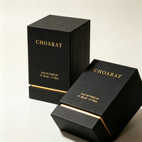 Boîte cadeau de parfum rigide en carton personnalisée en gros, finition mate noire douce au toucher, emballage de luxe pour parfum, boîte en papier pour parfum vide
