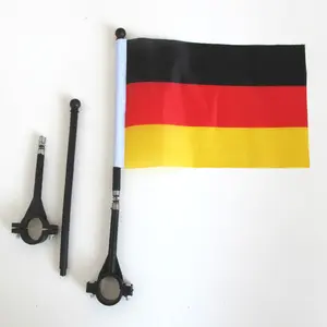 Nuoxin Factory Wholesale 14 * 21 German Bicycle Flag Small Flag Handheld Bicycle Germany Waving Flags For Sport Event
