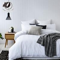 Prix d'usine – Ensemble de housse de couette d'hôtel personnalisable en coton tissé 400 fils, 4 pièces, qualité 5 étoiles, blanc, non jetable, toutes saisons