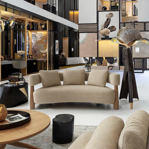 <span class=keywords><strong>Wisemax</strong></span> đồ nội thất mới nhất của chần vải sofa bằng gỗ chân lưỡi liềm hình tay vịn cho ăn uống biệt thự khách sạn Công viên hội thảo - Product Image 6