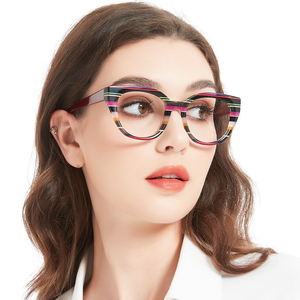 Montures de lunettes optiques classiques en acétate œil de chat polychromes pour femmes, dernier design vintage - Product Image 5