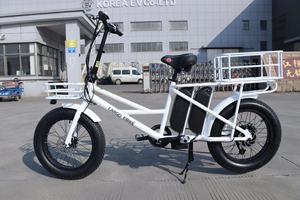 Moteur de vélo adulte 20 pouces E Fat Tire 500w Double batterie électrique Cargo Delivery Food Bike vélo familial <span class=keywords><strong>avec</strong></span> siège bébé - Product Image 2