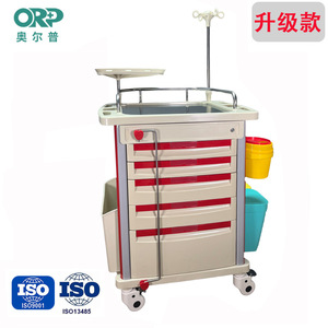 Chariot médical chirurgical d'urgence avec colonne en alliage d'aluminium, chariot de réanimation mobile, matériau ASB, pour perfusion en salle - Product Image 5
