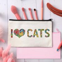 Trousse à crayons en toile DIY avec fermeture éclair, portable, réutilisable, résistante à l'eau, écologique, pliable, légère, grande capacité