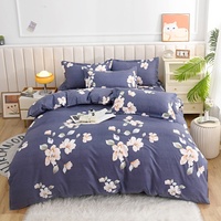 Ensemble de draps de lit en polyester uni 4 pièces, décoration de maison simple et moderne, microfibre polyester, pour mariage et hôtel