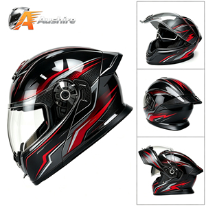 Casque de moto en fibre de carbone DOT, léger et aérodynamique, casques pour moto, casque rabattable pour la course sur route et le tourisme - Product Image 1