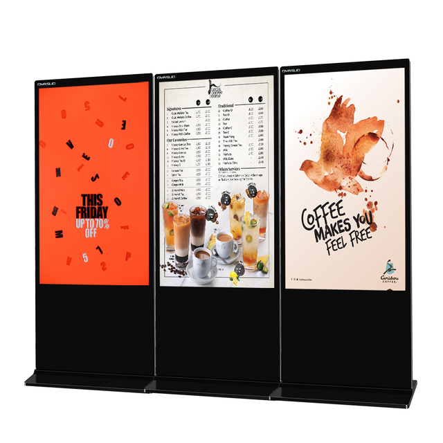 65/43/55 Inch hd Poster Lcd Kiosk 4k Indoor Wireless Video Media Digital Signage Player for Advertising Equipment Totem