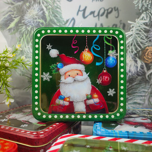 Noël joyeux boîte à bonbons nouvel an emballage cadeau étain père noël bonhomme de neige fenêtre transparente conteneur fête <span class=keywords><strong>biscuits</strong></span> - Product Image 3