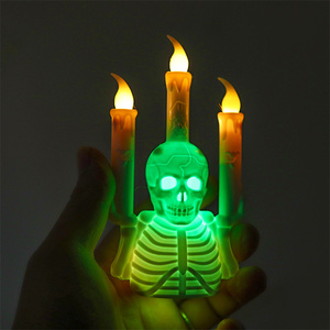 Decoraciones de Plástico con Diseño de Calaveras para Halloween, Adornos Luminosos para Fiestas, Decoración Espeluznante para el Hogar, Ideal para Fiestas Temáticas de Terror - Product Image 5