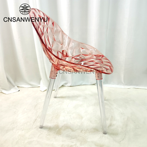 İskandinav şeffaf net kırmızı kristal yaratıcı basit plastik arkalığı açık akrilik yemek sandalyesi - Product Image 3