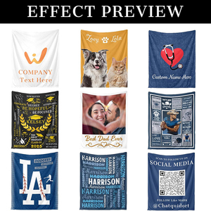 Tùy chỉnh flannel chăn với thiết kế của bạn/văn bản/Logo/hình ảnh, in cá nhân chăn cho doanh nghiệp số lượng lớn Quà Tặng - Product Image 2