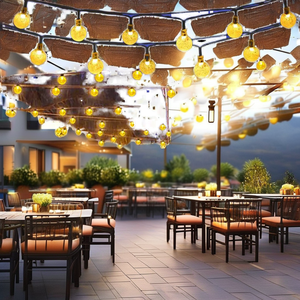 <span class=keywords><strong>Guirlande</strong></span> de lumières féériques à LED solaires rechargeables à 8 modes, boules de cristal, intérieur/extérieur, IP65, blanc chaud, décorations en cuivre - Product Image 2