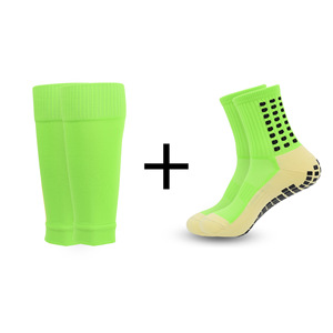 Conjuntos de calcetines deportivos y calentadores de piernas, talla única, verde fluorescente, poliéster, calcetines de yoga con puntos antideslizantes, absorción del sudor, transpirables - Product Image 3