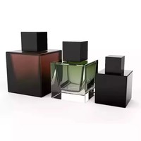 Botellas de Perfume Cuadradas de Lujo al por Mayor de 30ml 50ml 100ml, Botellas de Perfume Vacías de Vidrio con Atomizador, con Caja y Tapa Personalizada
