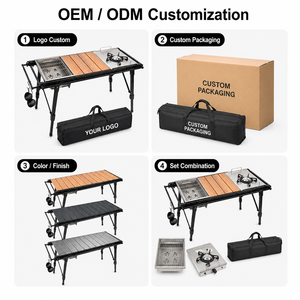 <span class=keywords><strong>Mesa</strong></span> de Cocina Modular Portátil, Altura Ajustable, de Aluminio y Acero Inoxidable, <span class=keywords><strong>Mesa</strong></span> Plegable Táctica IGT para Camping, Barbacoa y Cocina - Product Image 6