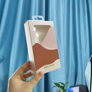 Boîtes en carton personnalisées avec logo imprimé pour écouteurs et étuis de téléphone, boîte en carton blanc avec trou de suspension - Product Image 3