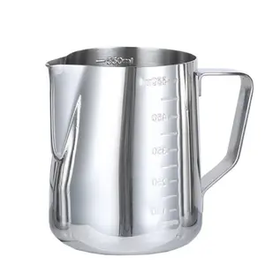 Tùy Chỉnh In Ấn Thép Không Gỉ Cà Phê Sữa Jug Cà Phê Pitcher, Thực Phẩm Lớp Kim Loại Hấp Pitchers Cho Cafe