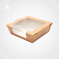 Boîtes en papier recyclables avec fenêtre pour frites, poulet, hamburgers, salades, sandwichs, emballages alimentaires de qualité alimentaire