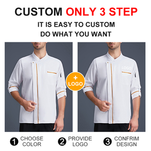 Short-sleeved Summer New Breathable <strong>Chef</strong> Work Uniform Hotel Catering <strong>Chef</strong> Clothing <strong>Black</strong> <strong>Chef</strong> <strong>Jacket</strong> Men - Product Image 4