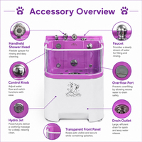 Station de lavage pour chiens avec hydrothérapie visuelle en temps réel, bain transparent à jets de surf de qualité supérieure