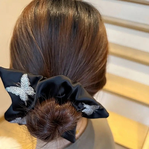 ยางรัดผมสีดำเรียบหรู ดีไซน์น่ารักลายผีเสื้อ สไตล์เก๋ไก๋ ขายดี สำหรับสาวๆ ขายส่งเครื่องประดับผม - Product Image 1