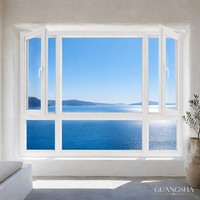 Ventana Abatible Moderna de Aleación de Aluminio Resistente al Viento para Villa con Vidrio Templado