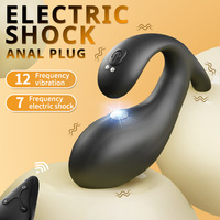 Neuer Schock-Prostatamassage-Vibrator mit 12 Vibrationsmodi und Kabelloser Fernbedienung Analplug für Männer und Frauen Sextoy