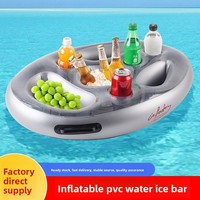 Plateau flottant gonflable en TPU pour boissons et glace, porte-gobelets poreux pour piscine, seau à glace extérieur