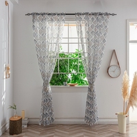 Rideaux verticaux transparents en tissu géométrique gris, style européen, à œillets, toutes saisons, personnalisables, de luxe, en promotion, livraison rapide