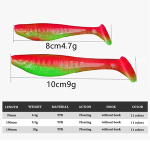 <span class=keywords><strong>Leurre</strong></span> souple flottant en TPR pour la pêche en eau douce et salée, 11 couleurs, 7cm, 10cm, 14cm, <span class=keywords><strong>leurre</strong></span> souple en forme de ver avec queue en T pour la <span class=keywords><strong>truite</strong></span> et le bar - Product Image 2
