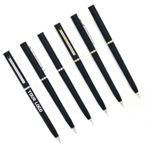 Stylo bille de luxe avec logo, corps jaune en plastique, encre noire, nouveauté pour le bureau et la papeterie professionnelle - Product Image 1