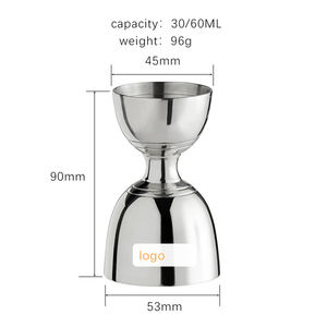 Jigger en acier inoxydable de 30/60 ml avec impression de logo personnalisée, <span class=keywords><strong>prix</strong></span> d'usine, jigger double sans soudure de style <span class=keywords><strong>japonais</strong></span> pour bar - Product Image 2