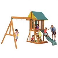 Toboggan en plastique et en bois de haute qualité pour aire de jeux extérieure, installations de divertissement non motorisées pour enfants