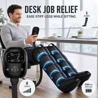 Masseur ergonomique à compression d'air pour les jambes entières, bottes à 5 chambres, sans fil, 6 modes, 8 niveaux, écran LCD