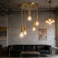 Plafonnier LED industriel noir style fer forgé américain, hauteur réglable, intensité variable, rétro, pour salon, chambre, bureau