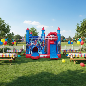 Castillo Inflable Comercial con Tobogán, Casa de Brinco Inflable, Ciudad de Diversión, Tobogán Inflable para Niños para Eventos y Fiestas - Product Image 1